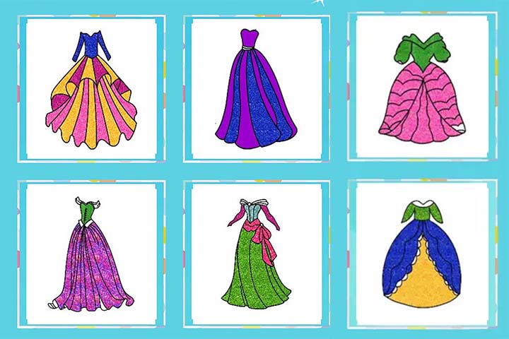Painting For Girl | How to Draw Princess Dresses for Girls, Painting, Coloring Pages Dress. Let Download for your Girls